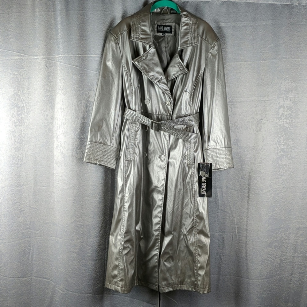 Lane Bryant Silver rain replenant COAT sz 14